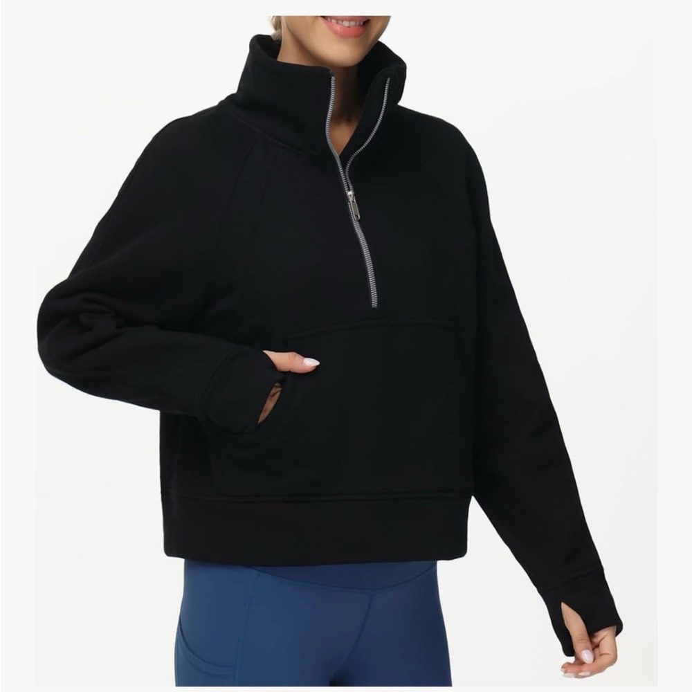 New NWT Black Half-Zip Scuba Women's Sweatshirt SZ Medium M